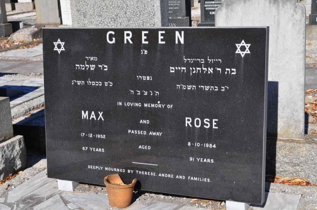 GREEN Max -1952 &amp; Rose -1984