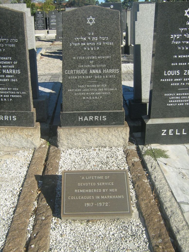 HARRIS Gertrude Anna 1897-1972