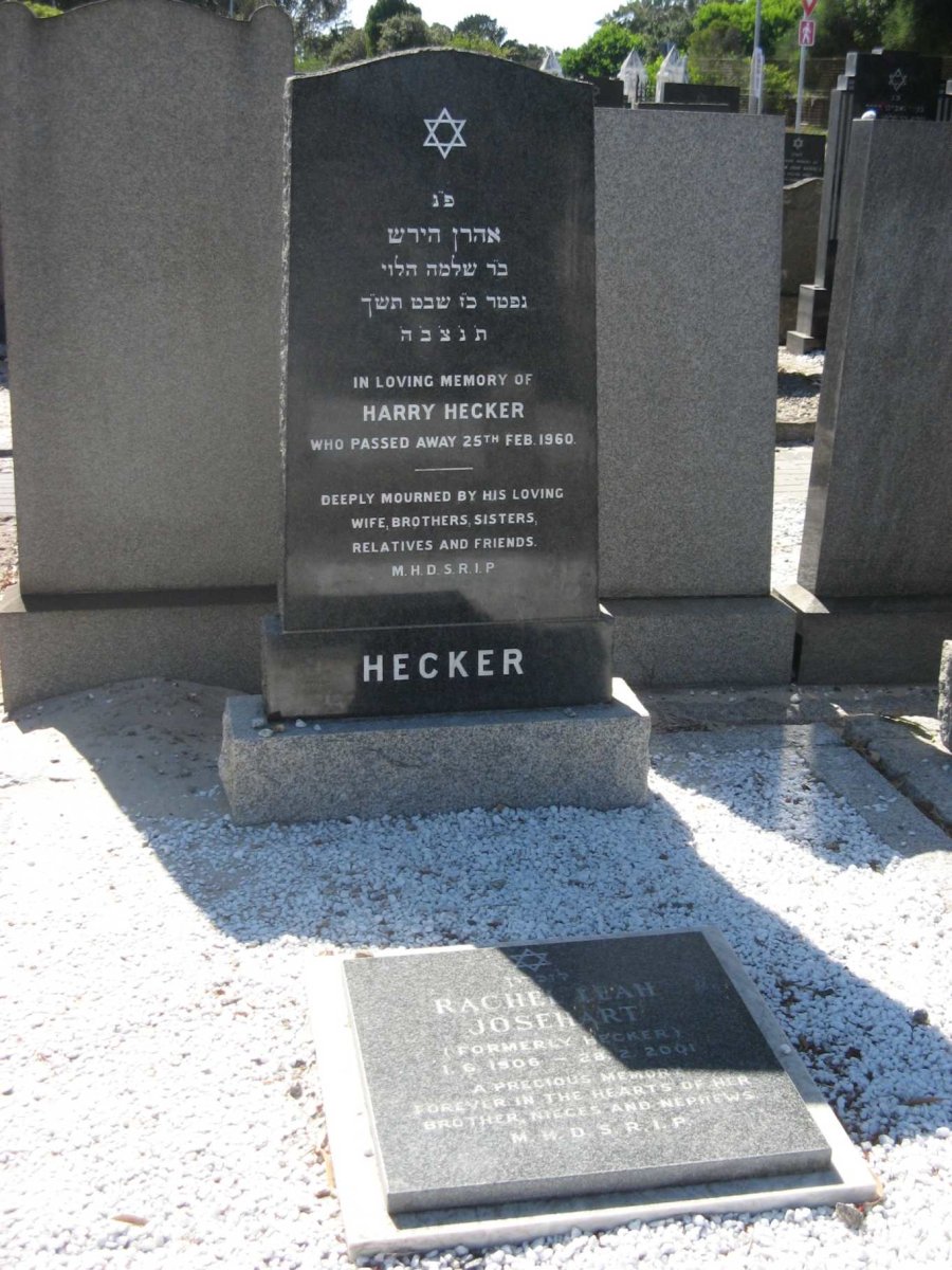 HECKER Harry -1960 :: JOSEHART Rachel Leah nee HECKER 1906-2001
