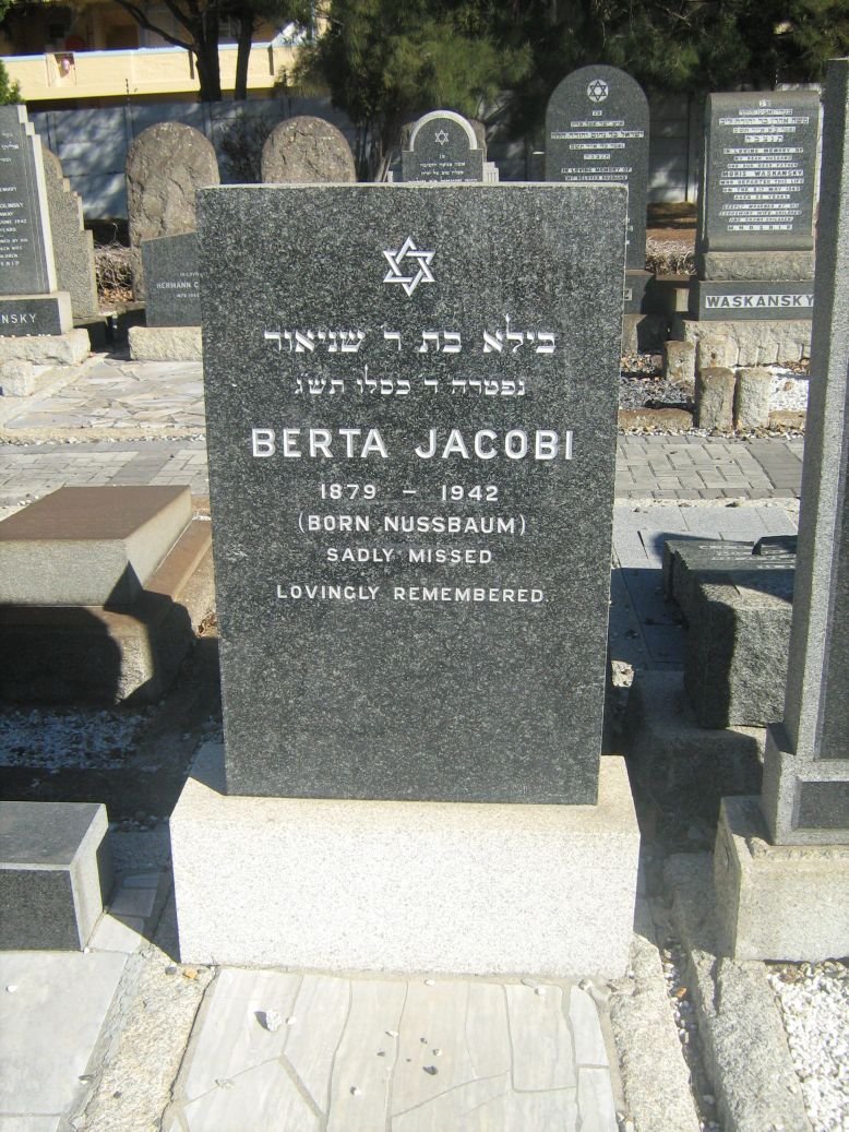 JACOBI Berta nee NUSSBAUM 1879-1942