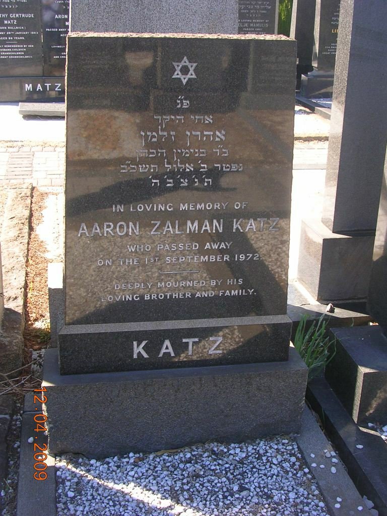 KATZ Aaron Zalman -1972