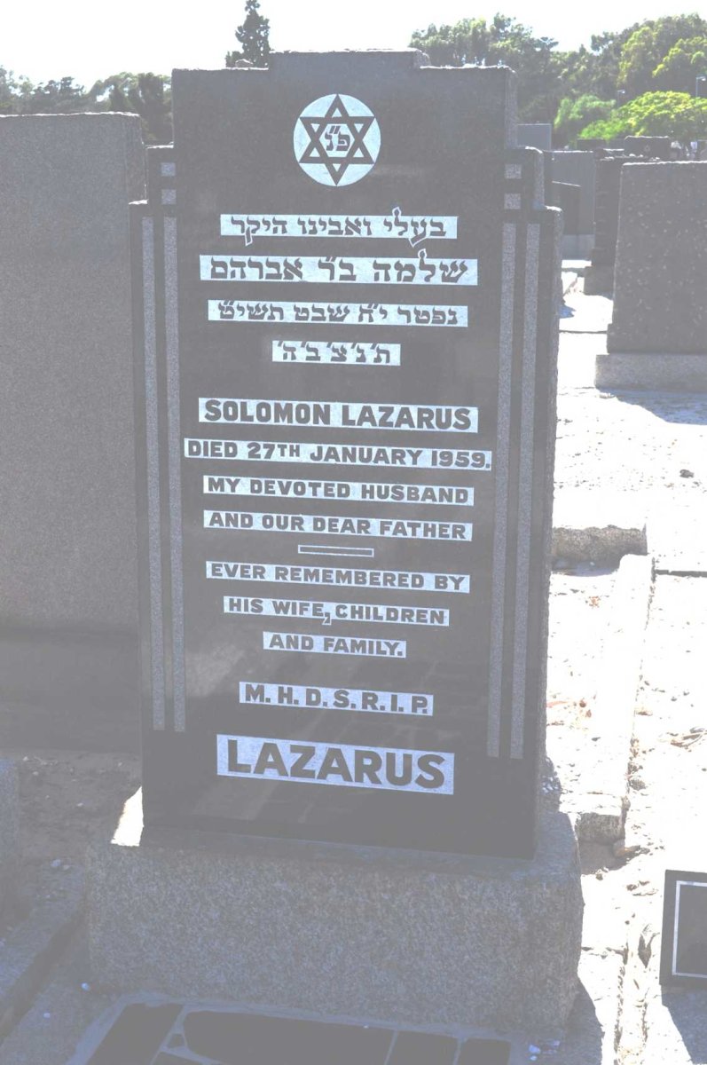 LAZARUS Solomon -1959