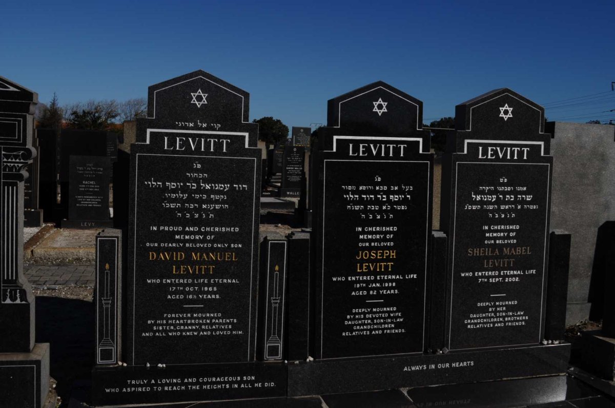 LEVITT Joseph -1998 &amp; Sheila Mabel -2002 :: LEVITT David Manuel -1965