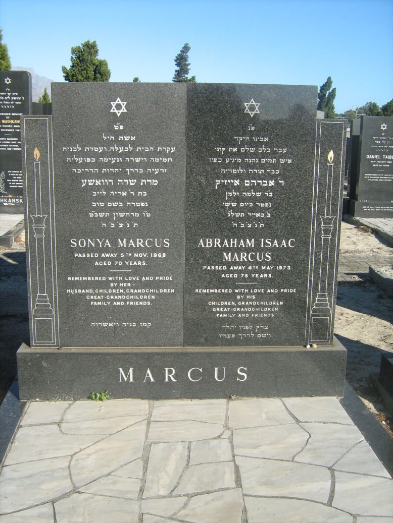 MARCUS Abraham Isaac -1973 &amp; Sonya -1968