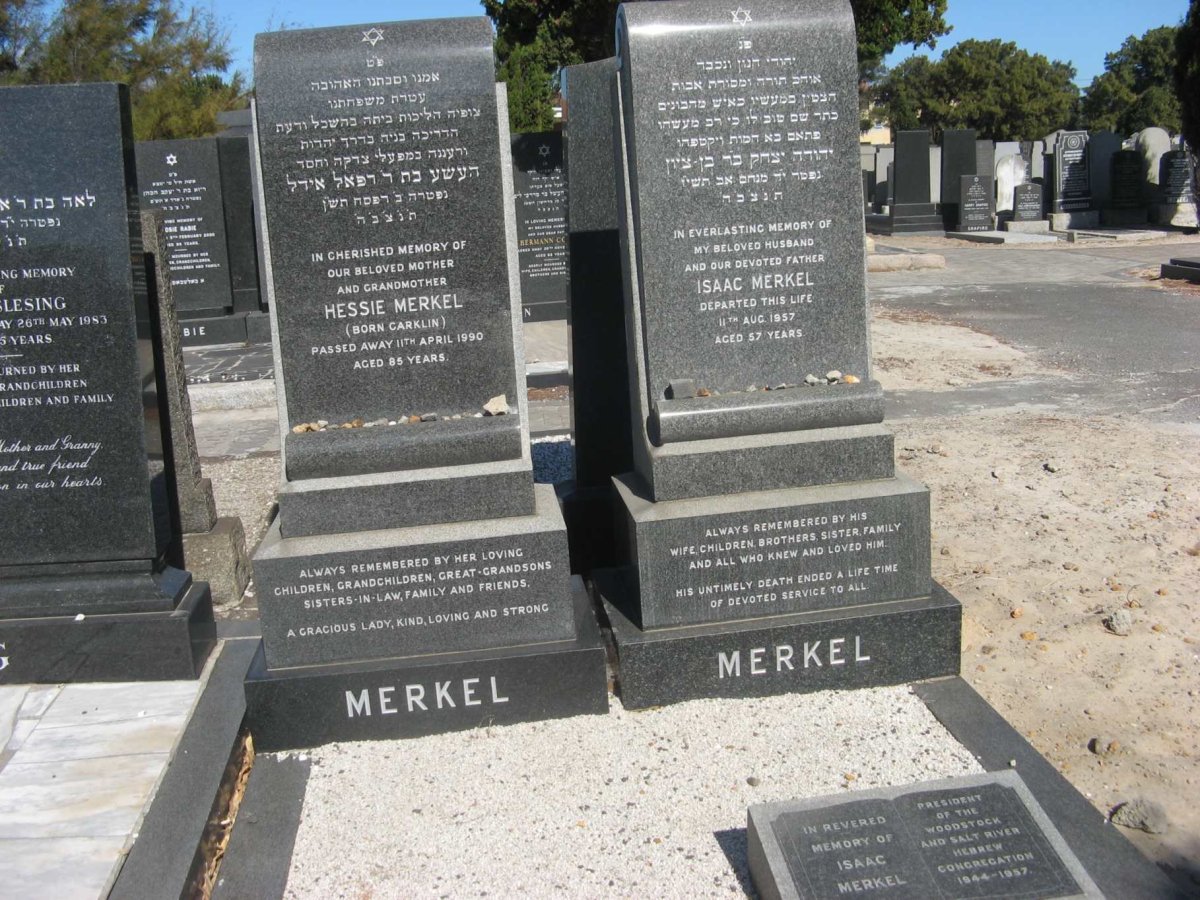 MERKEL Isaac -1957 &amp; Hessie CARKLIN -1990
