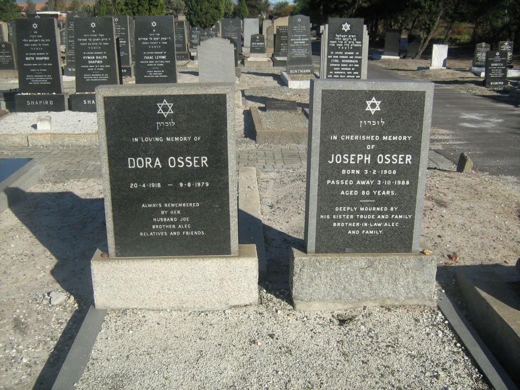 OSSER Joseph 1908-1988 &amp; Dora 1918-1979