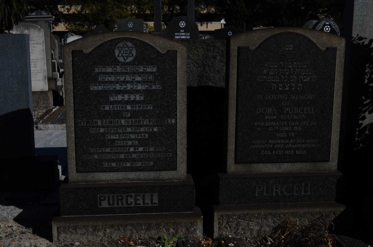 PURCELL Hyman Samuel -1946 &amp; Dora SOLOMON -1951