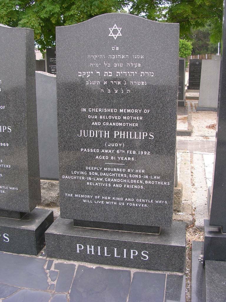 PHILLIPS Reuben -1969 &amp; Judith -1992