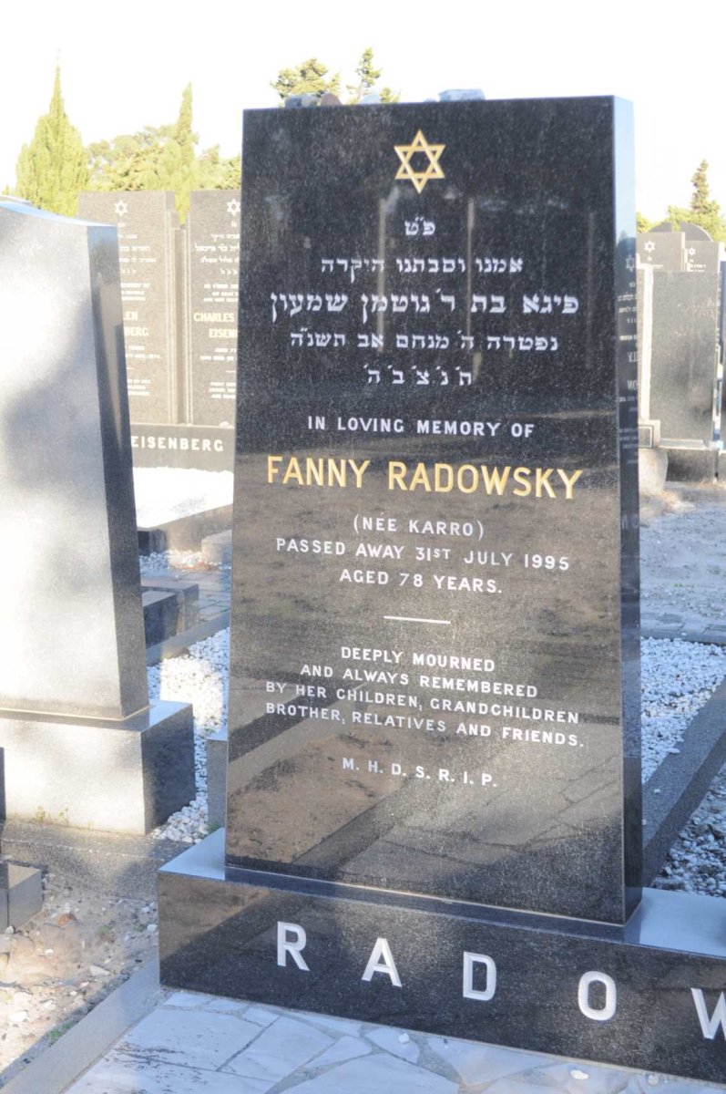 RADOWSKY Fanny nee KARRO -1985