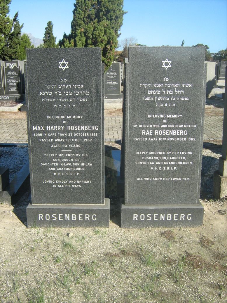 ROSENBERG Max Harry 1896-1987 &amp; Rae -1965
