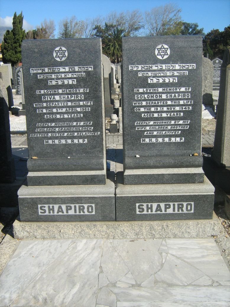 SHAPIRO Solomon -1949 &amp; Riva -1968
