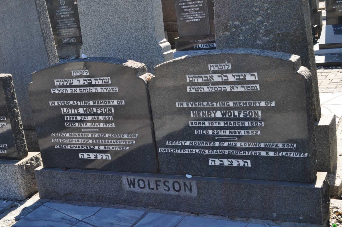WOLFSON Henry 1883-1952 &amp; Lotte 1891-1972