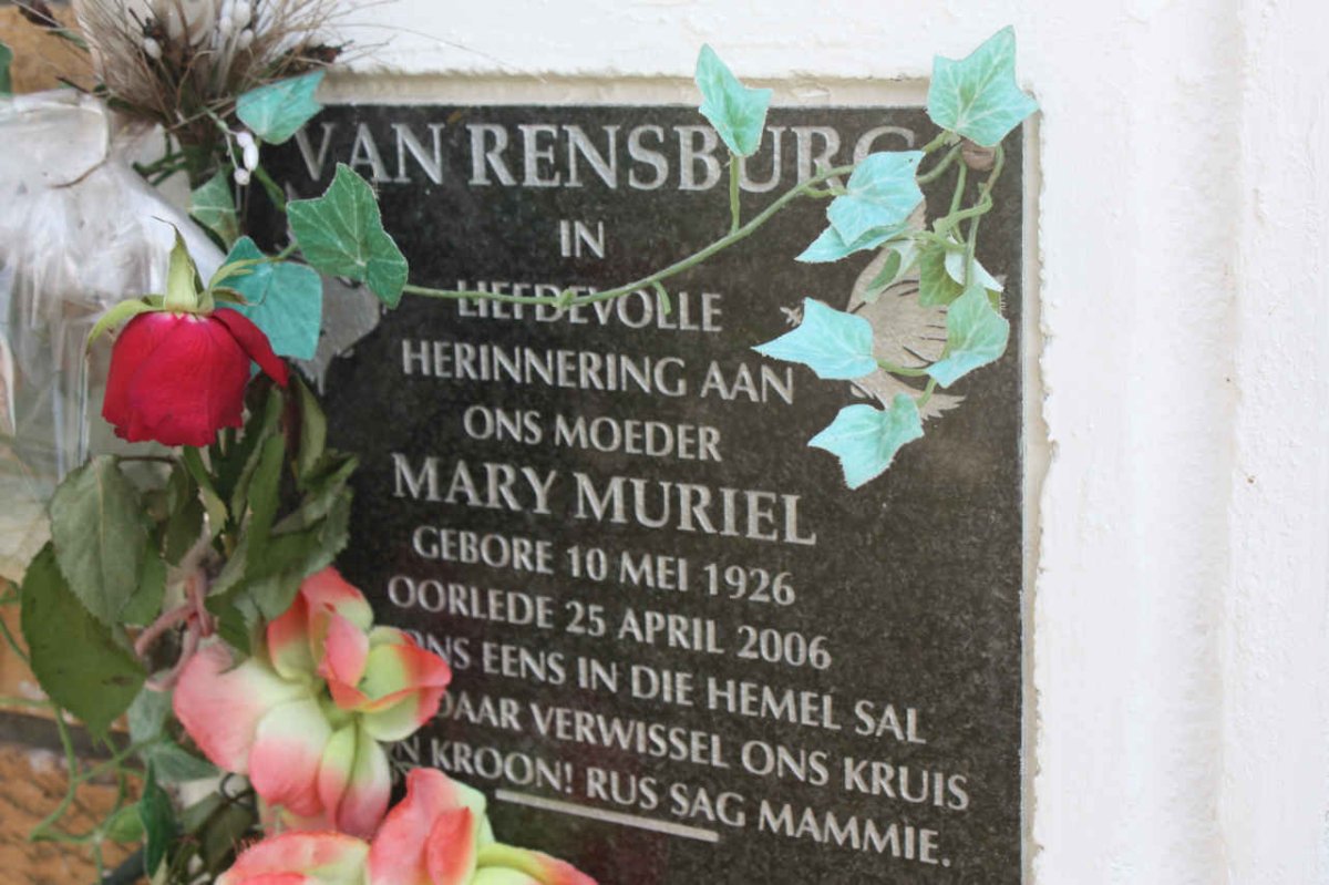 RENSBURG Mary Muriel, van 1926-2006