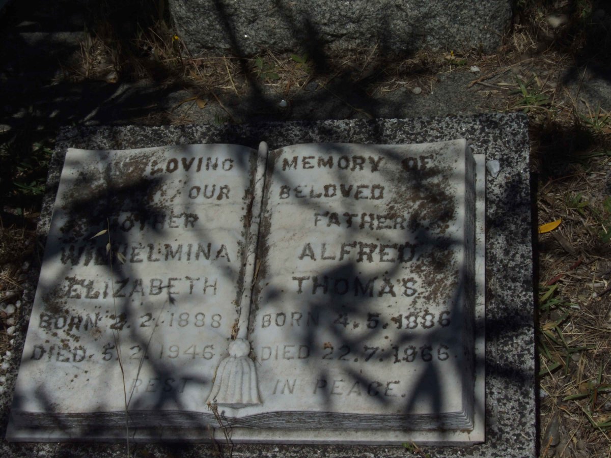 ? Alfred Thomas 1886-1966 &amp; Wilhelmina Elizabeth 1888-1946