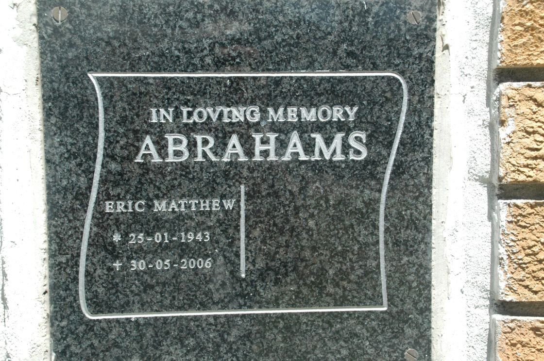 ABRAHAMS Eric Matthew 1943-2006