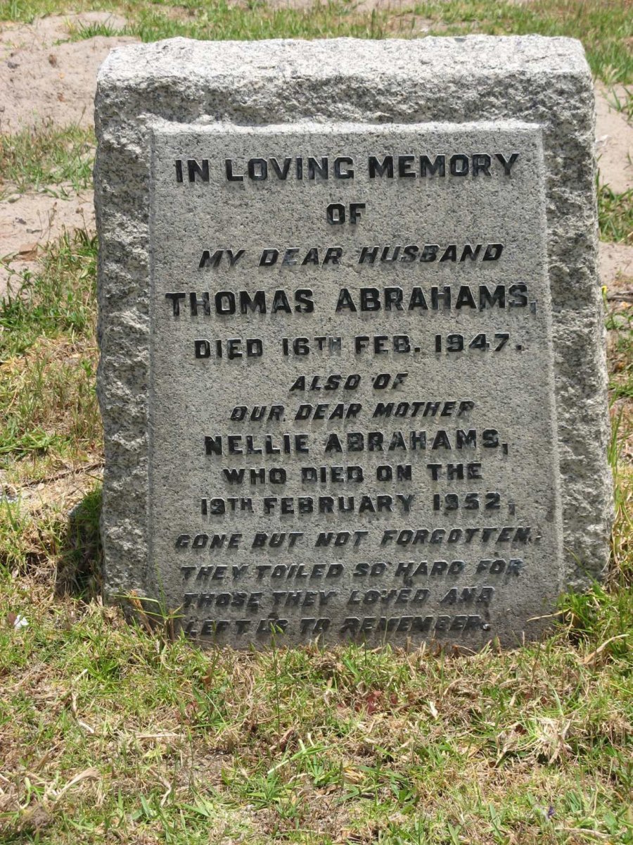 ABRAHAMS Thomas -1947 &amp; Nellie -1952
