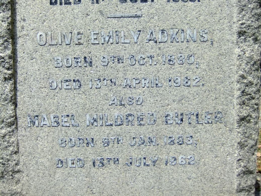ADKINS Olive 1880-1962 :: BUTLER Mabel Mildred 1883-1962