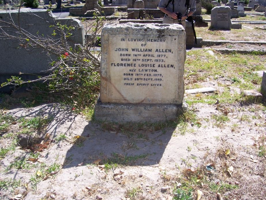 ALLEN John William 1877-1933 &amp; Florence Louise LAWTON 1878-1950