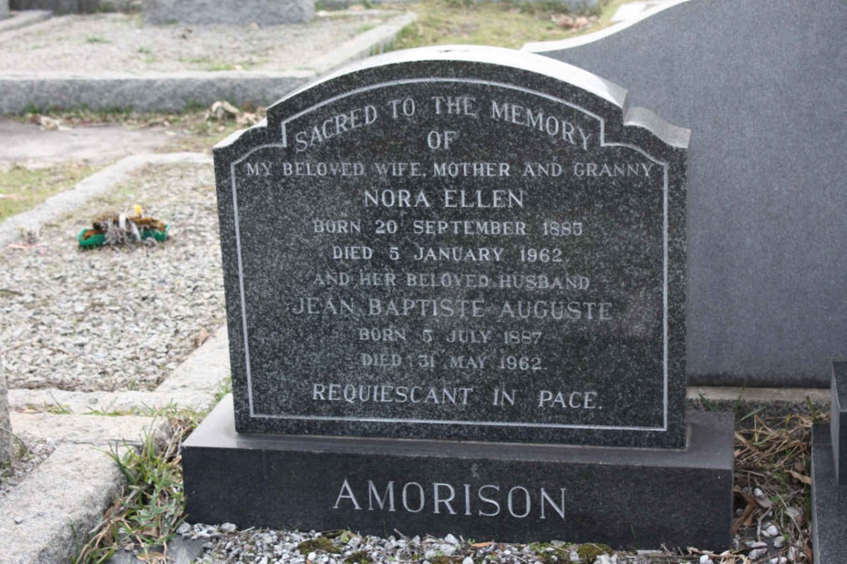 AMORISON Jean Baptiste Auguste 1887-1962 &amp; Nora Ellen 1883-1962