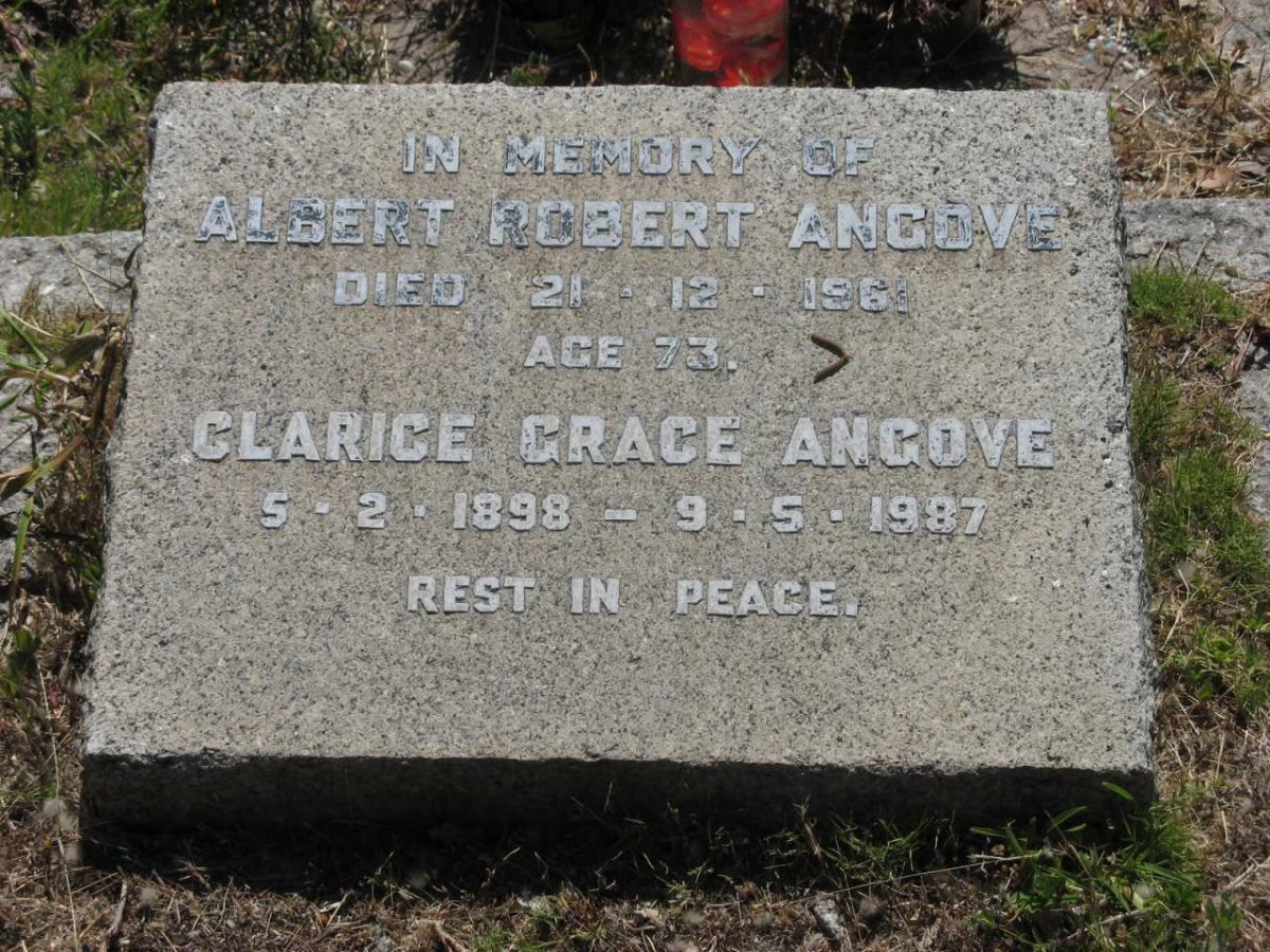 ANGOVE Albert Robert -1961 &amp; Clarice Grace 1898-1987