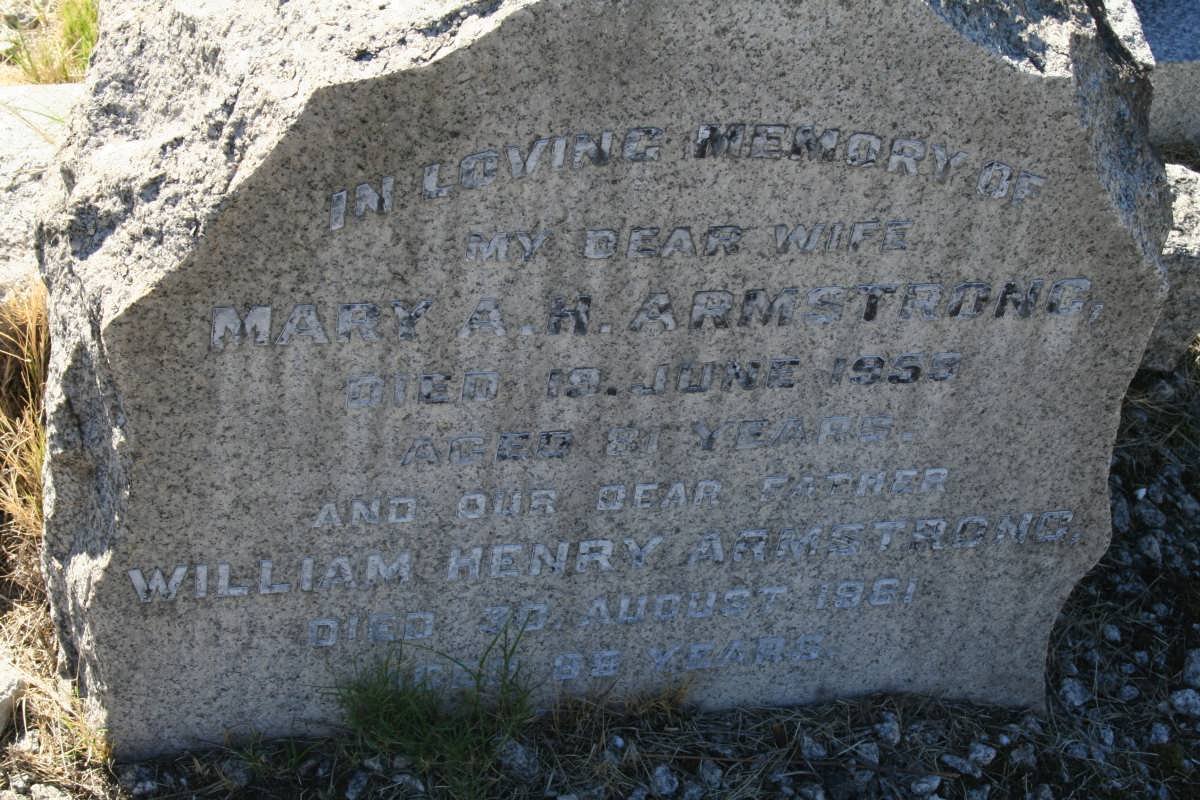 ARMSTRONG William Henry -1961 &amp; Mary A.H. -1955