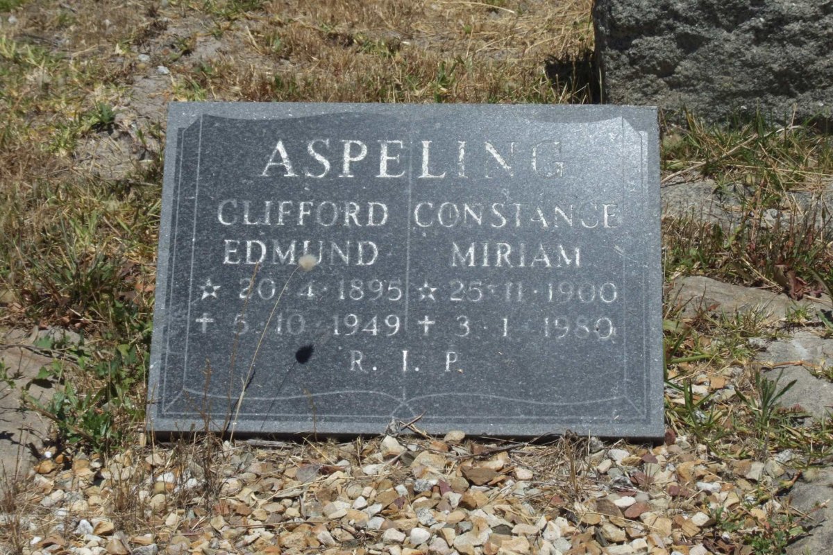 ASPELING Clifford Edmund 1895-1949 &amp; Constance Miriam 1900-1980