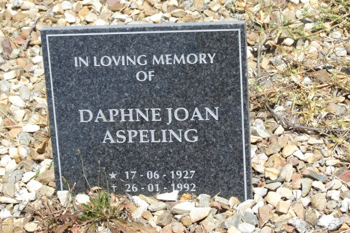 ASPELING Daphne Joan 1927-1992