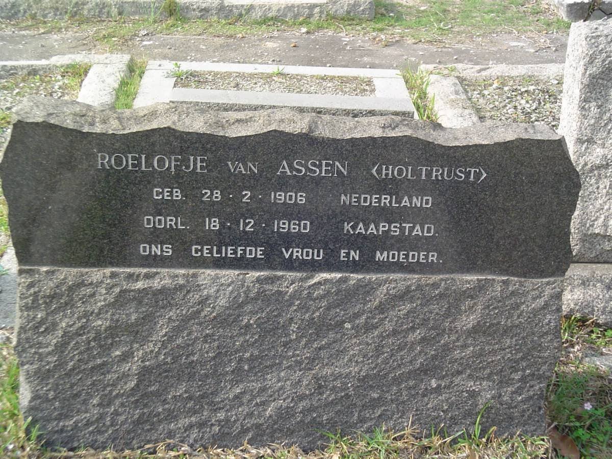 ASSEN Roelofje, van nee HOLTRUST 1906-1960