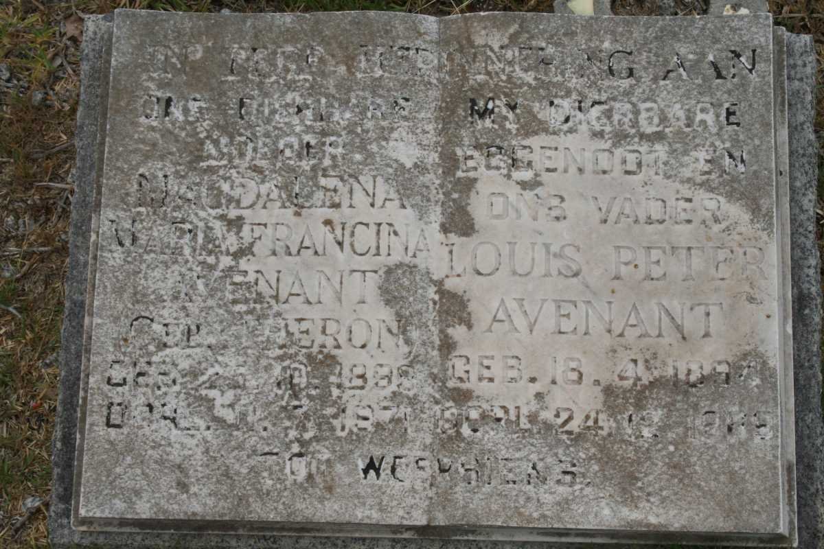 AVENANT Louis Peter 1894-1969 &amp; Magdalena Maria Francina THERON 1898-1971