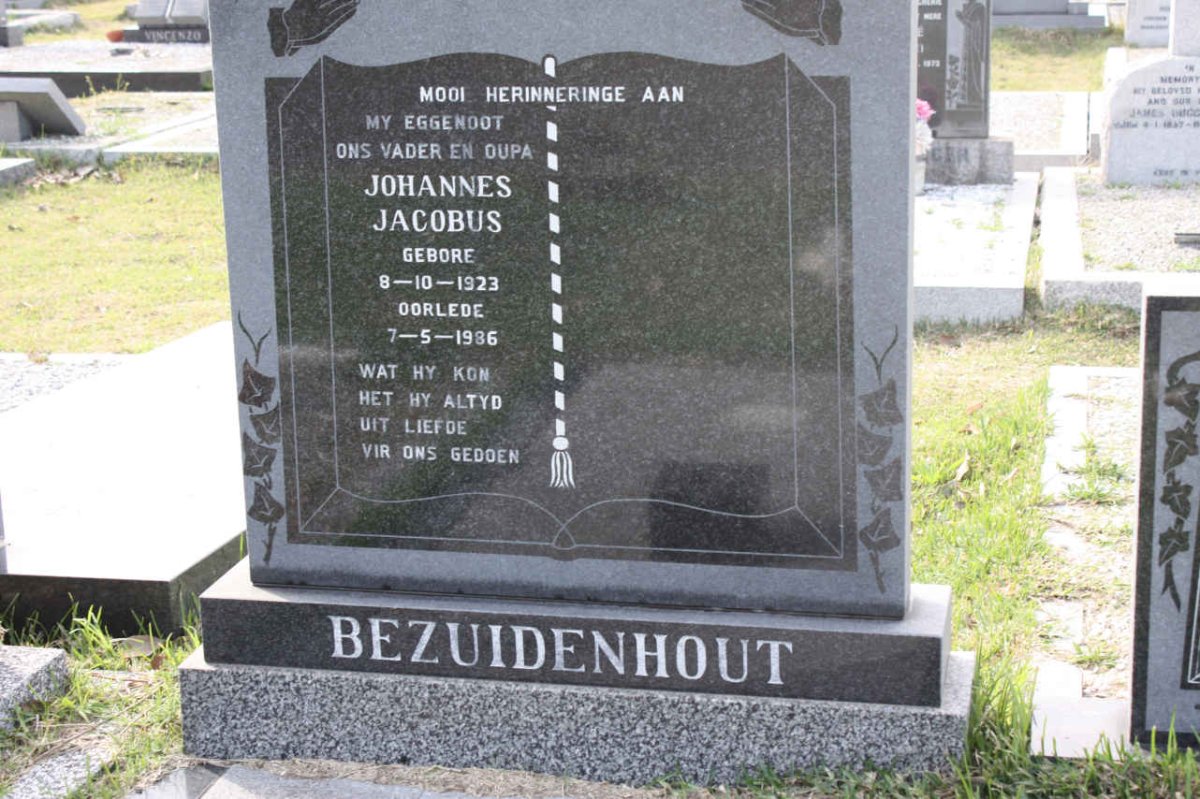 BEZUIDENHOUT Johannes Jacobus 1923-1986