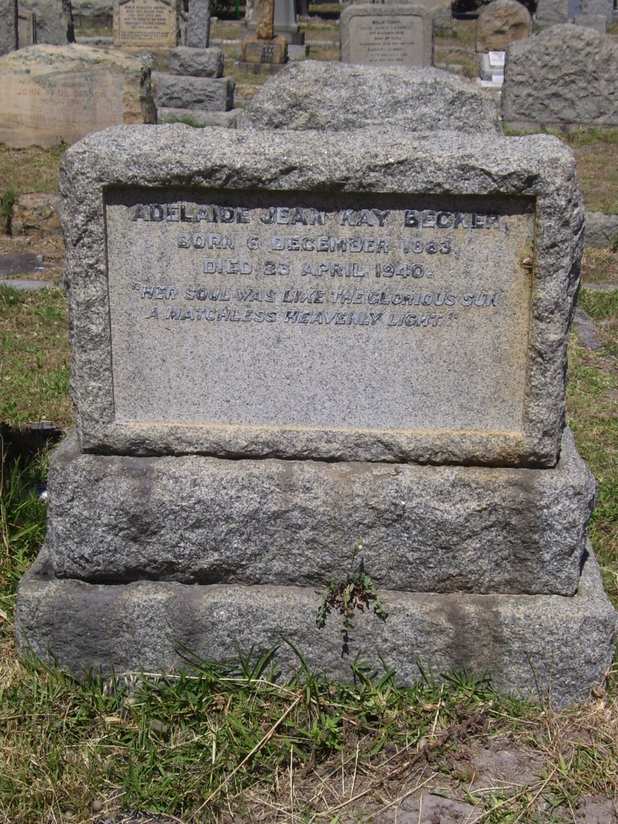 BECKER Adelaide Jean Kay 1883-1940