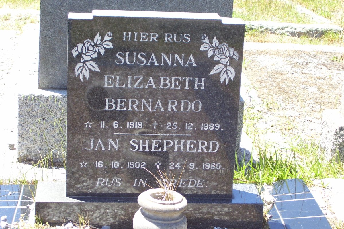 BERNARDO Susanna Elizabeth 1919-1989 :: SHEPHERD Jan 1902-1960