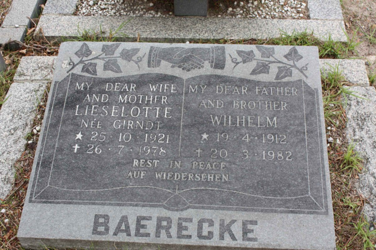 BAERECKE Wilhelm 1912-1982 &amp;  Lieselotte GIRNDT 1921-1978