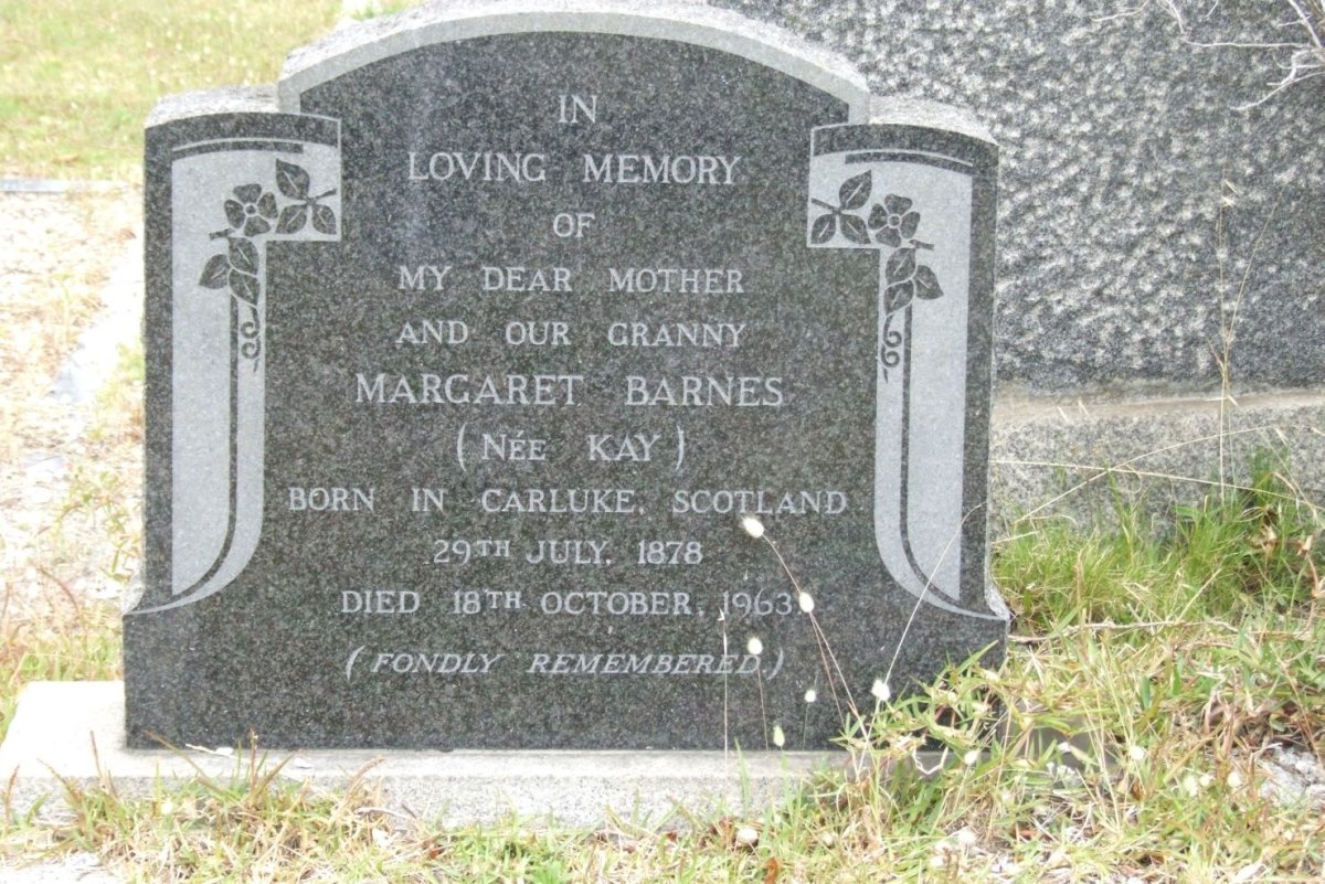 BARNES Margaret nee KAY 1878-1963
