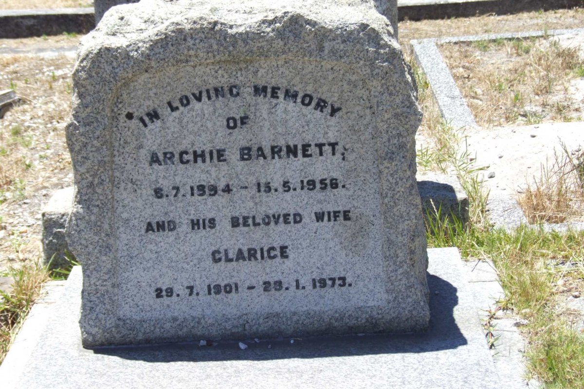 BARNETT Archie 1894-1956 &amp; Clarice 1901-1973