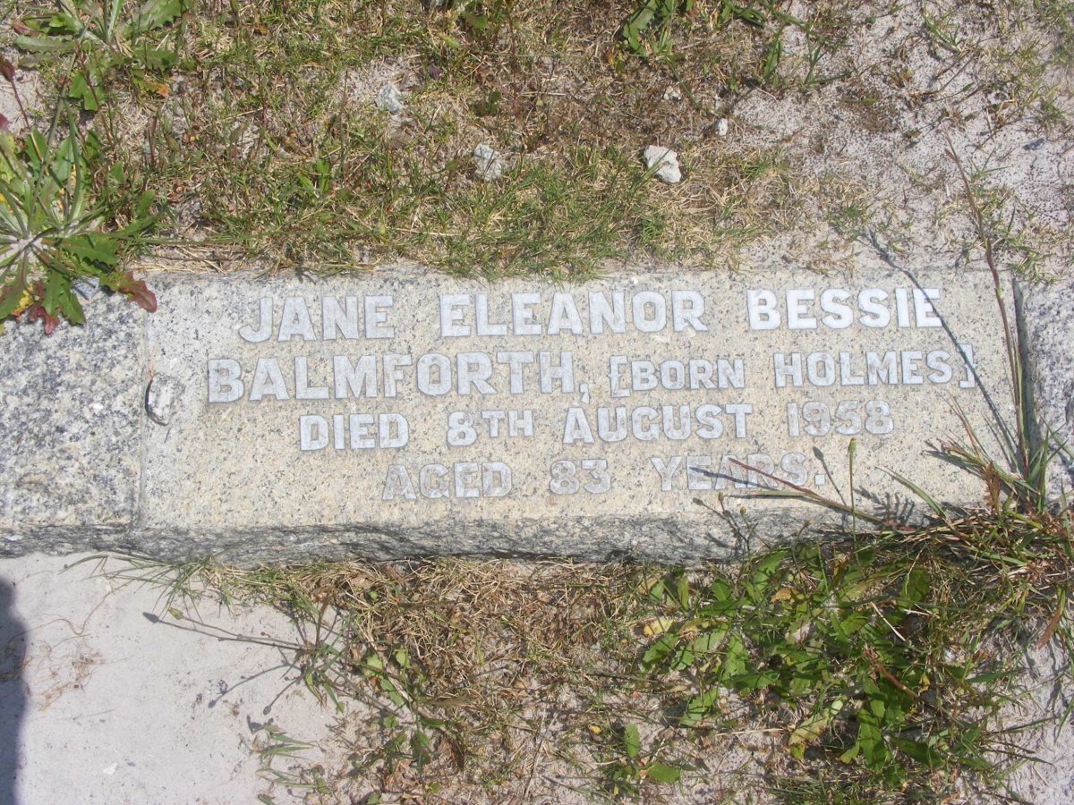 BALMFORTH Jane Eleanor Bessie nee HOLMES -1958