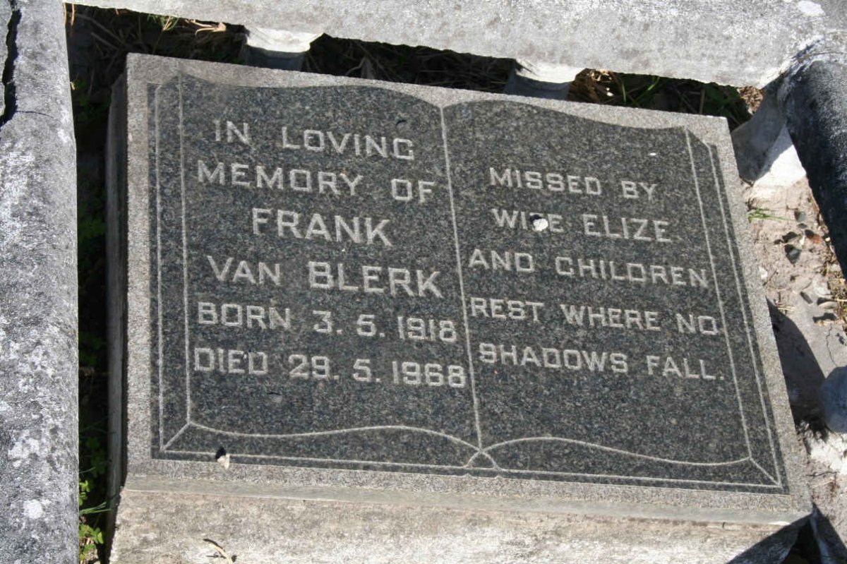 BLERK Frank, van 1918-1968