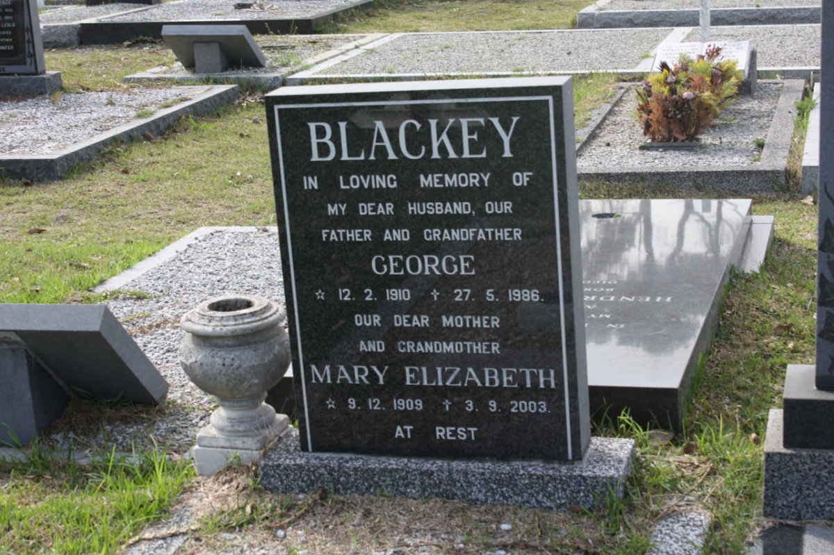 BLACKEY George 1910-1986 &amp; Mary Elizabeth 1909-2003