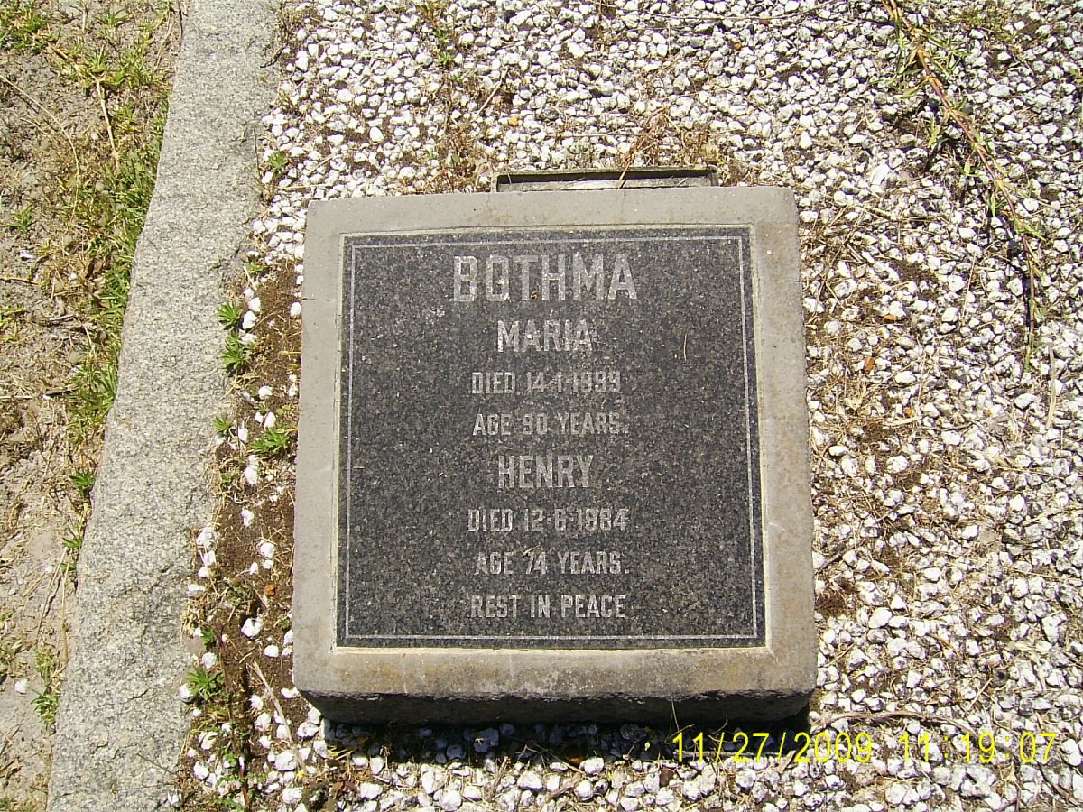 BOTHMA Henry -1984 &amp; Maria -1999