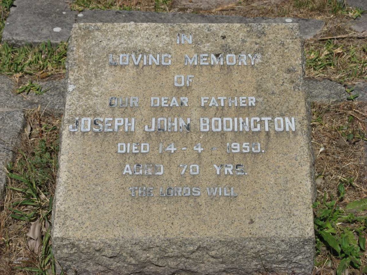 BODINGTON Joseph John -1950