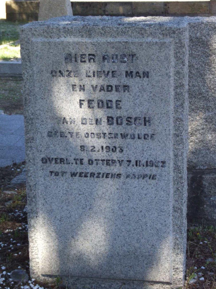 BOSCH Fedde, van den 1903-1963