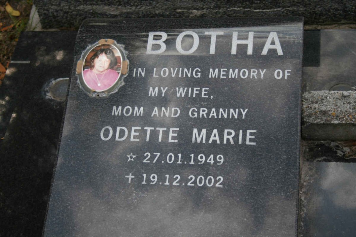 BOTHA Odette Marie 1949-2002