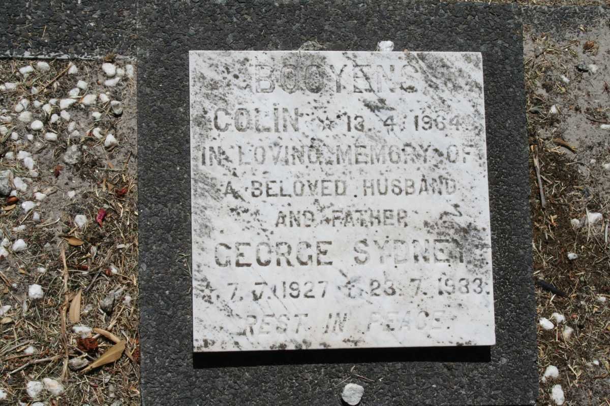 BOOYENS George Sydney 1927-1933 :: BOOYENS Colin 1964- 