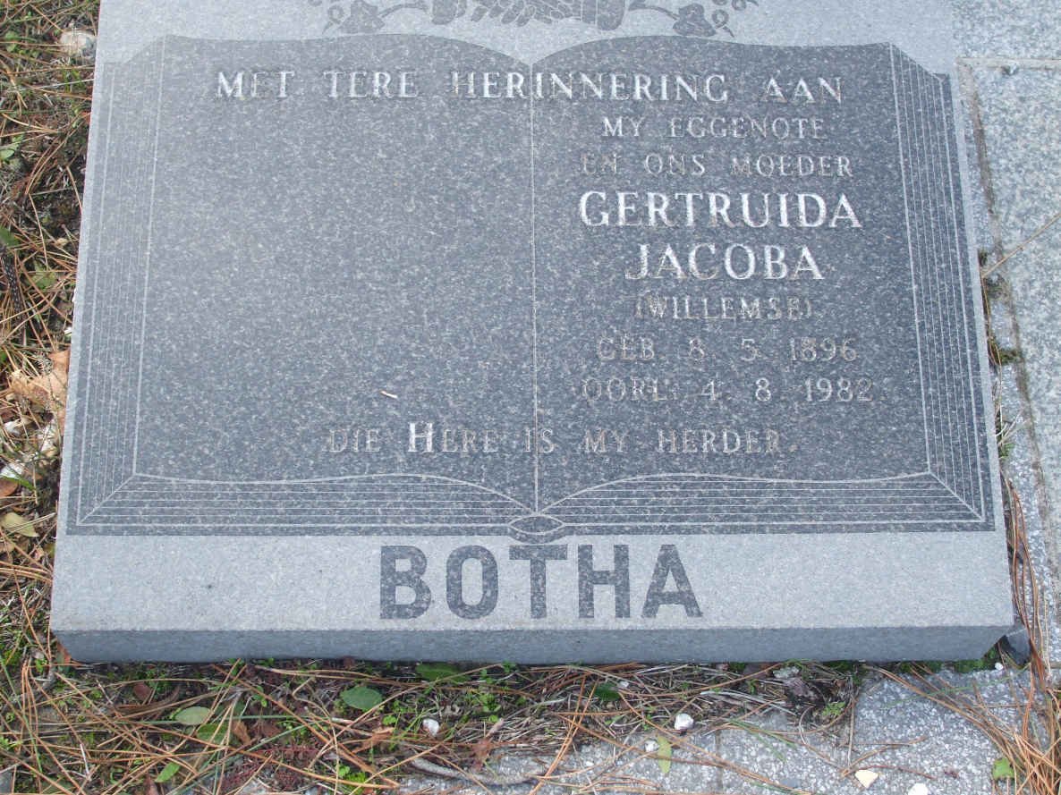 BOTHA Gertruida Jacoba nee WILLEMSE 1896-1982