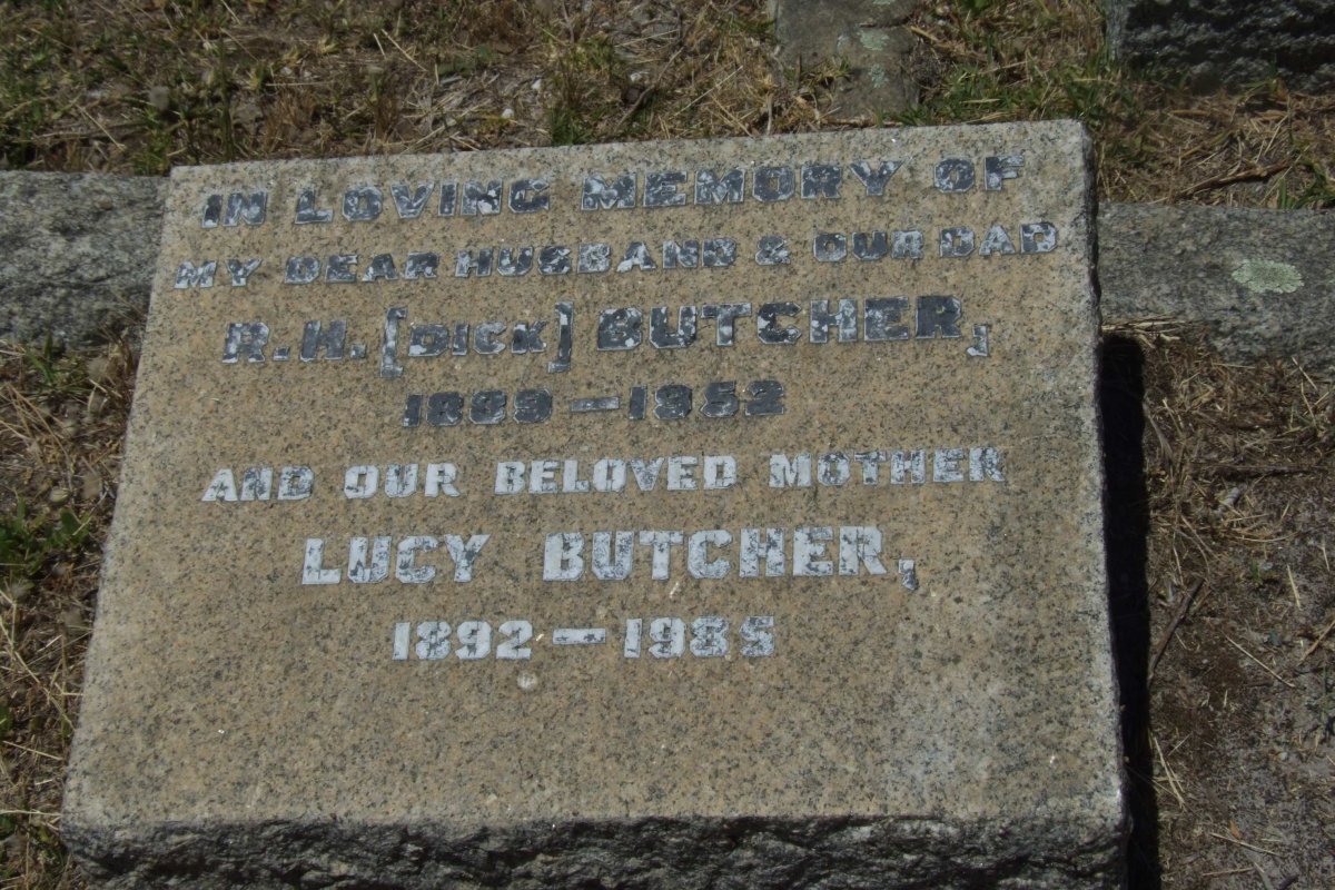 BUTCHER R.H. 1889-1952 &amp; Lucy 1892-1985