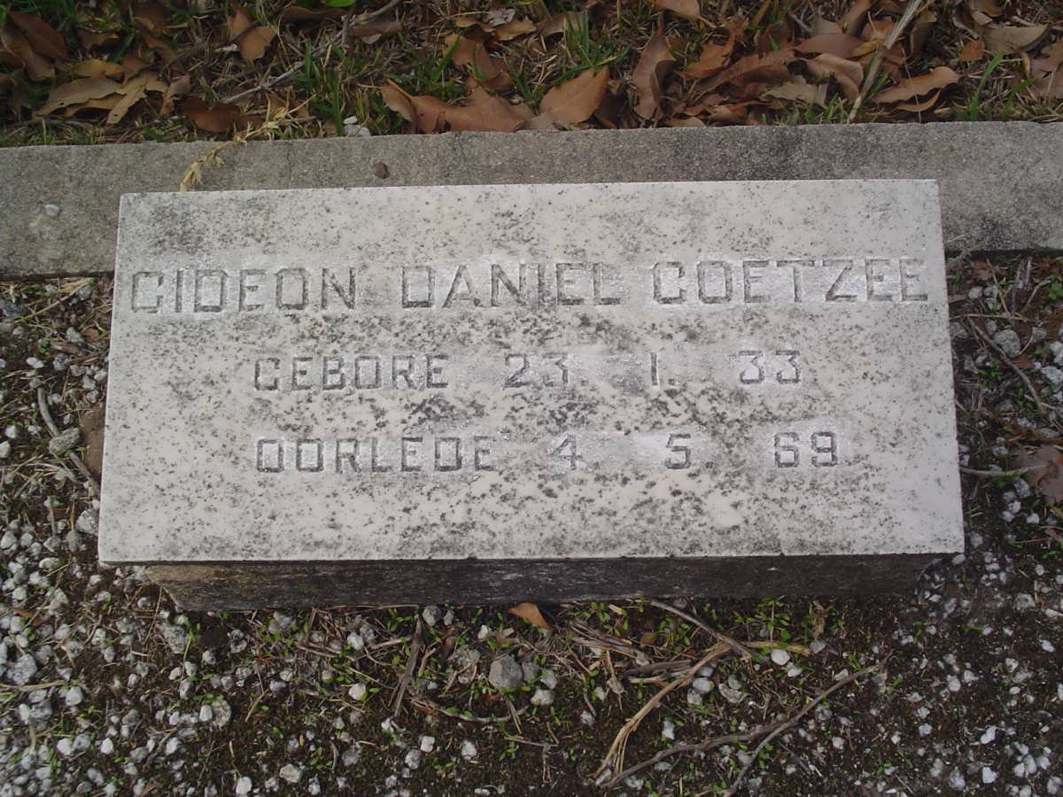COETZEE Gideon Daniel 1933-1969