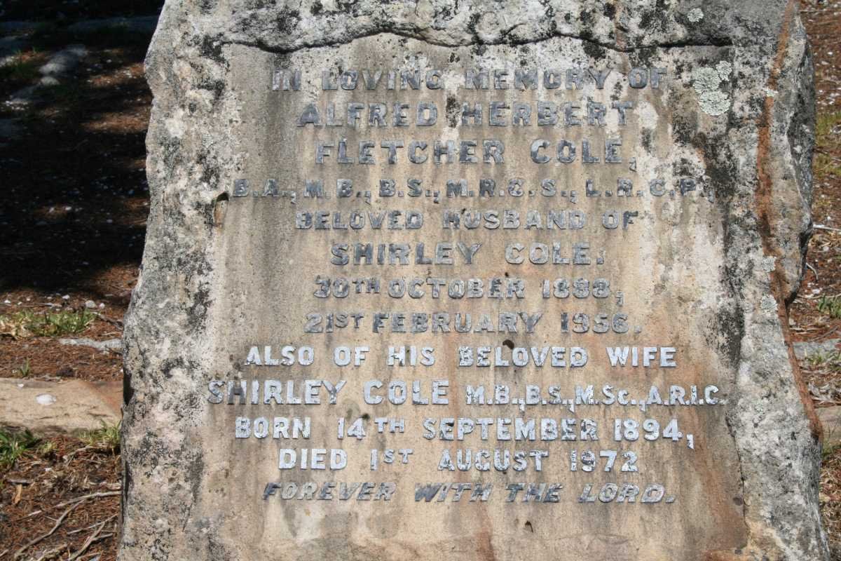 COLE Alfred Herbert Fletcher 1898-1956 &amp; Shirley 1894-1972