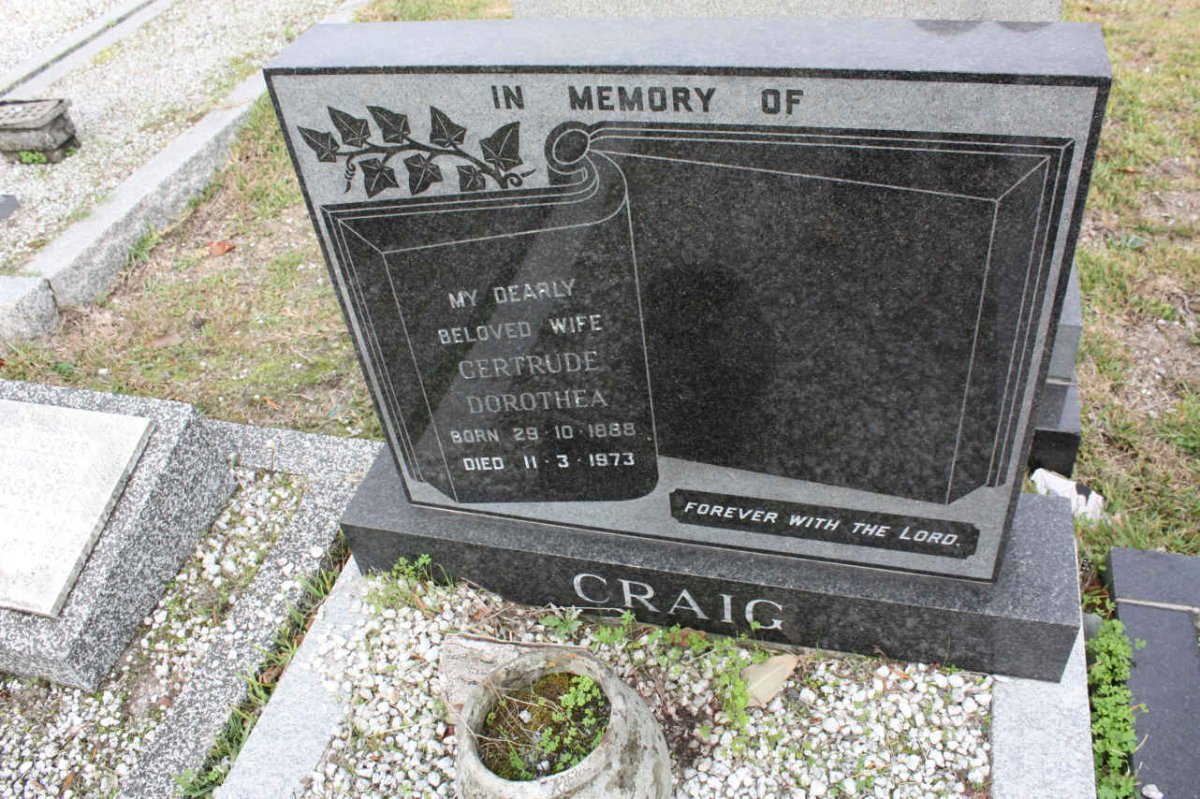 CRAIG Gertrude Dorothea 1888-1973