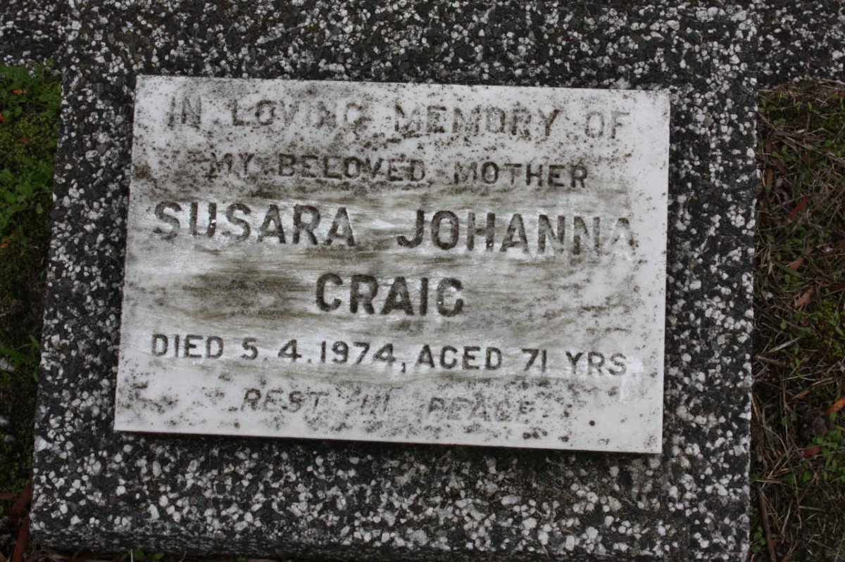 CRAIG Susara Johanna -1974