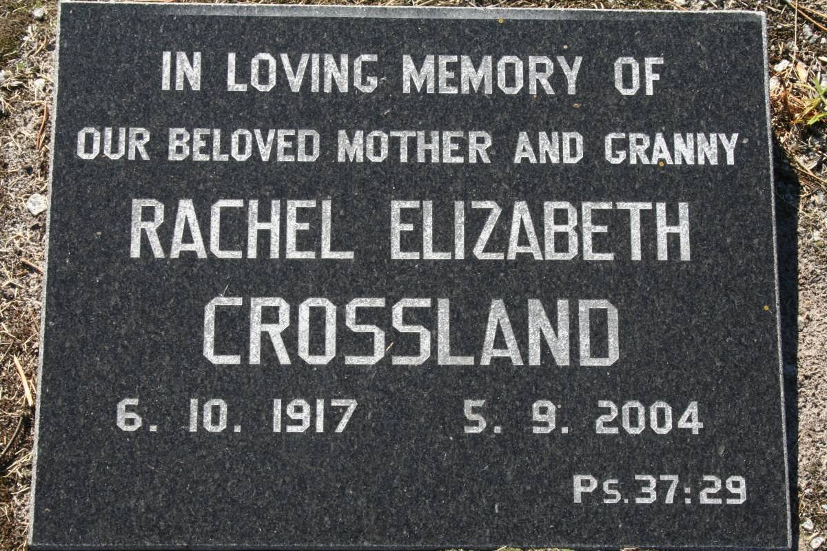 CROSSLAND Rachel Elizabeth 1917-2004
